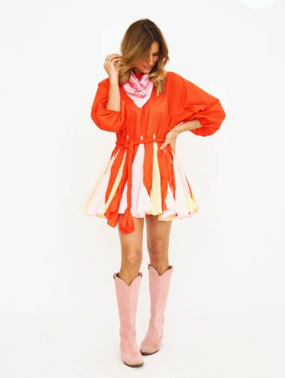 Rhode Ella Electric Red Colorblock Dress